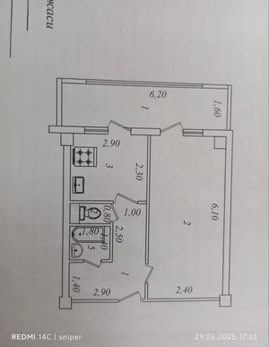 Фото 1 1-комн. квартира в Собир Рахимов