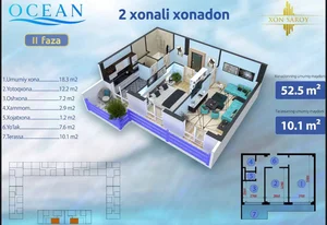 Фото 3 2-комн. квартира в Xon Saroy Ocean