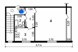 Фото 1 1-комн. квартира в Ойбек м. (ресторан Моти)