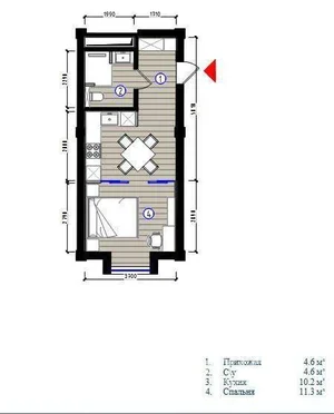 Фото 1 1-комн. квартира в Мирзо-Улугбекском районе