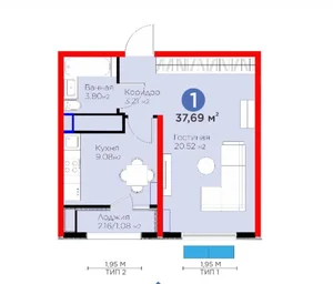 Фото 8 1-комн. квартира в Мирзоулугбек