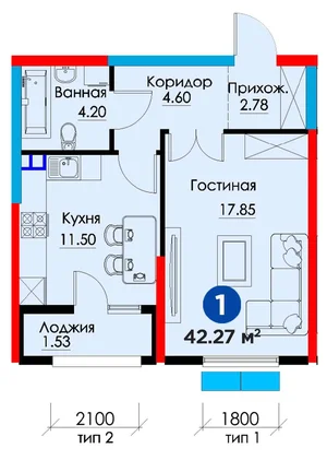 Фото 2 1-комн. квартира в Рохат круг