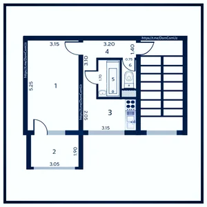 Фото 1 1-комн. квартира в Кушбеги