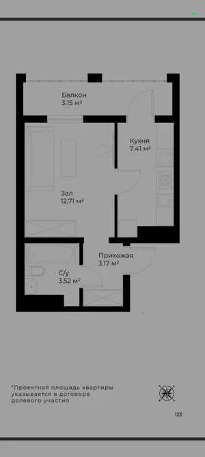 Фото 1 1-комн. квартира в Улица Фаргона йули, УзБум, мечеть Ислам ота