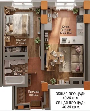 Фото 6 1-комн. квартира в Октябрьская